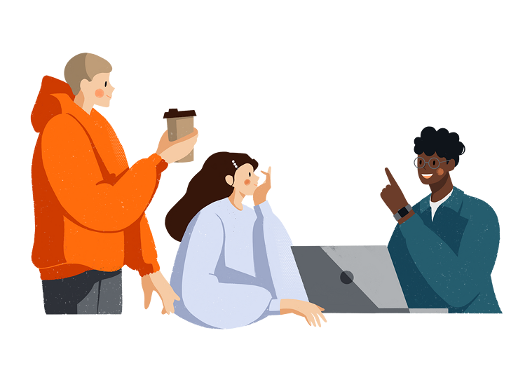 A team of young professionals collaborating on a project